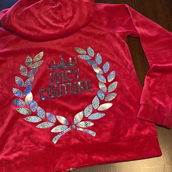 Retro, Juicy Couture, Cherry Red Velour, Zip Up, Juniors Extra Small, EUC - Picture 11 of 11